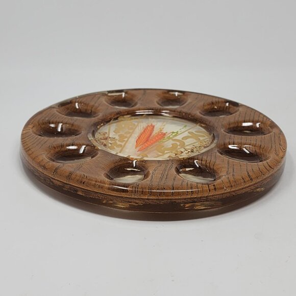 Resin Deviled Egg Tray Dried Flowers and Pasta 8.5" Design Gifts Vintage - Picture 6 of 9